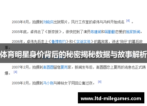 体育明星身价背后的秘密揭秘数据与故事解析