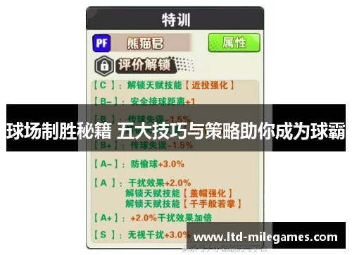 球场制胜秘籍 五大技巧与策略助你成为球霸